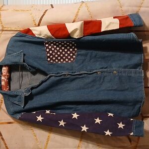 Vintage Quizz again & Co unisex 4th of July demin jacket XL